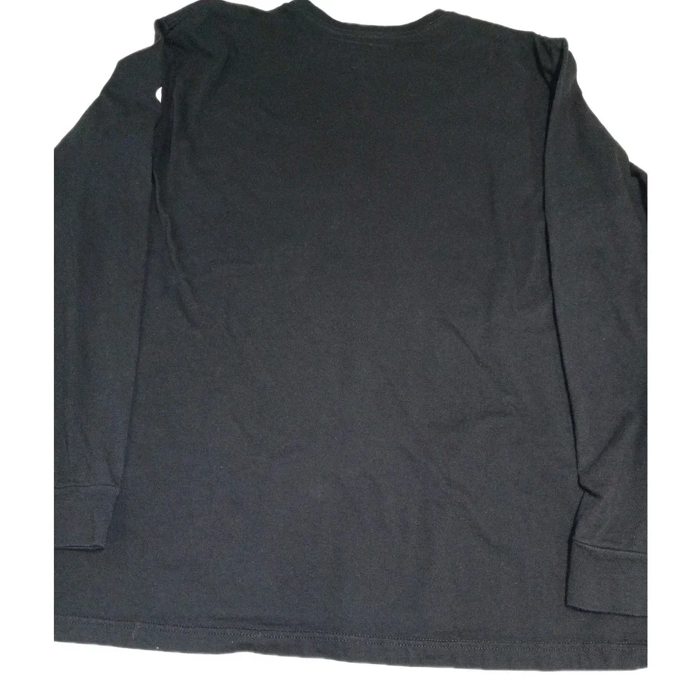 Nike Long Sleeve Shirt XXL Black Neon Green Logo Athletic Cotton Swoosh Tee